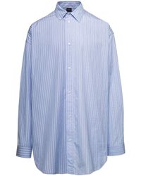 Balenciaga - Oversized Light Striped Shirt - Lyst