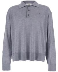 Ami Paris - Polo Shirt With Classic Collar And Adc Embroidery On The Front - Lyst