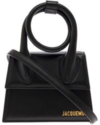 Jacquemus - Borsa a tracolla le chiquito noeud in pelle nera donna - Lyst