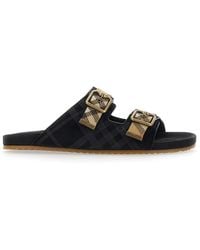 Burberry - 'Urchin' Sandals With Adjustable Buckle Closure And Check Motif - Lyst