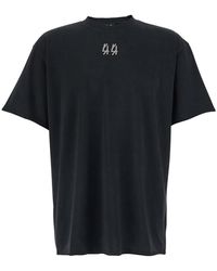 44 Label Group - T-Shirt With Round Neck And Front Logo - Lyst