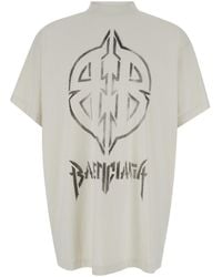 Balenciaga - Oversized T-Shirt With Bb Logo - Lyst