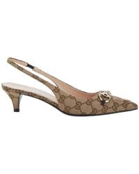 Gucci - 'Erin' Slingback Pumps With Horsebit And Low Heel - Lyst