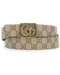 Gucci - 'Gg Marmont' Reversible Belt With Gg Buckle Closure - Lyst