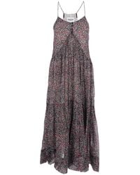 Isabel Marant - 'Sabba' Long Dress With Straps And All-Over Pattern - Lyst