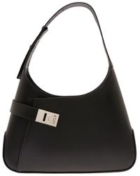 Ferragamo - Hobo Shoulder Bag With Asymmetric Pocket And Gancini Buckle - Lyst