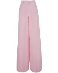 MSGM - Trousers Popeline High-Waisted - Lyst