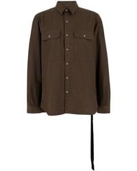 Rick Owens - Shirt With Oversize Band And Buttons - Lyst
