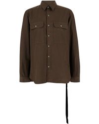 Rick Owens - Shirt With Oversize Band And Buttons - Lyst