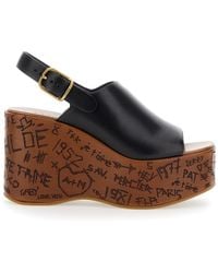 Chloé - Zeppa 'Maxime' Con Decorazioni Scritte Incise E Fibbia Logata In - Lyst