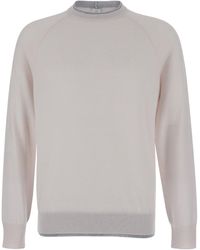 Eleventy - Crewneck Sweater With Ribbed Trim - Lyst