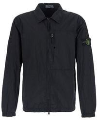 Stone Island - Metal Nylon Shirt With Collar And Long Sleeves, Tech Fabr - Lyst