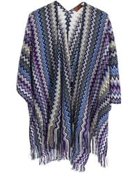 Missoni - Wool & Polyester Cape With Scarf Collar - Lyst