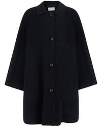 The Row - 'Ina' Coat With Shirt Collar And Woven Buttons - Lyst