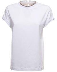 Brunello Cucinelli - Contrast Layered T-Shirt - Lyst