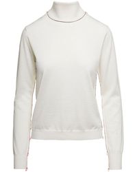 Maison Margiela - High Neck Sweater With Contrasting Stitching In - Lyst