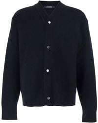Jacquemus - V-Neck Cardigan With J Logo On The Back - Lyst