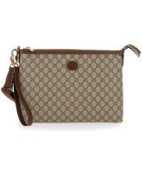 Gucci - And Ebony Pouch With Gg Patch - Lyst
