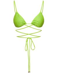 Self-Portrait - Bikini Top With All-Over Crystal Embellishment - Lyst