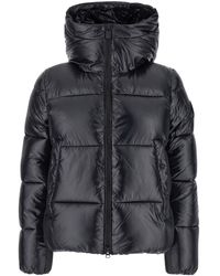 Save The Duck - 'Biddy' Down Jacket With Hood And Logo Patch On Th - Lyst