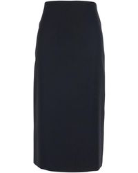 Twinset - Skirt With Zip Closure On The Back And Logo Plate On The Back - Lyst