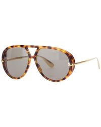 Bottega Veneta - Sunglasses With Thin Temples With Logo Lettering - Lyst