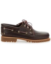 Timberland - Loafers With Embossed Logo On The Side And Low Block Heel - Lyst