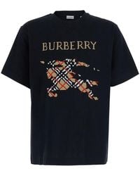 Burberry - 'Ryan' T-Shirt With Printed Logo On The Front - Lyst