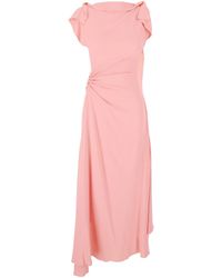 Victoria Beckham - Dress With Draped Details And Asymmetric Hem - Lyst