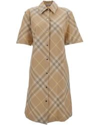 Burberry - Chemisier Dress With All-Over Vintage Check Print - Lyst