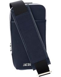 Jacquemus Man's Le Giardino E Leather Crossbody Bag - Blue