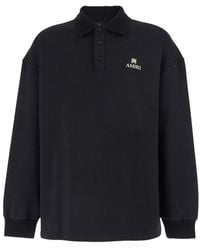 Amiri - Sweatshirt With Polo Neck And Front Lettering Logo - Lyst