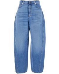 Givenchy - Jeans With Logo Patch On The Rear And Wide Leg - Lyst