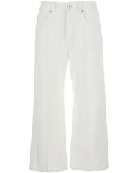 Brunello Cucinelli - Jeans With Wide Leg And Monil Detail On The Rear - Lyst