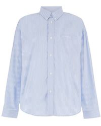 Givenchy - Light Stripe Shirt With Logo Lettering Embrodery - Lyst