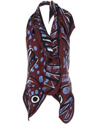 Bottega Veneta - Top With Asymmetric Design And All-Over Prin - Lyst