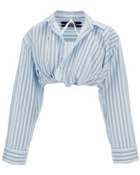 Jacquemus - 'La Chemise Bahia' Lighrt Cropped Striped Shirt - Lyst