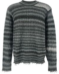 Won Hundred - Crewneck Sweater With Fringed Hem And All-Over Stripe - Lyst
