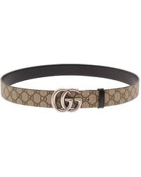 Gucci - Reversible Belt With Double G Buckle - Lyst