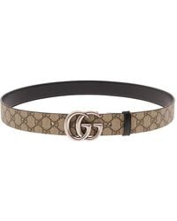 Gucci - Reversible Belt With Double G Buckle - Lyst