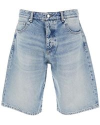 ICON DENIM - Five-Pocket Bermuda Shorts With Logo Patch On Th - Lyst