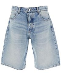 ICON DENIM - Five-Pocket Bermuda Shorts With Logo Patch On Th - Lyst