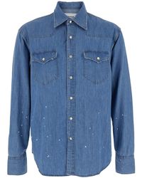Tonywack - Shirt With Classic Collar And All-Over Hand Painte - Lyst