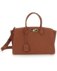 Ferragamo - Borsa A Mano Con Tracolla Regolabile E Removibile E Chiusura - Lyst