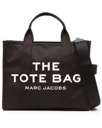 Marc Jacobs - Borsa shopper 'the tote' con stampa logo a contrasto in cotone donna - Lyst