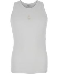 McQueen - Top With Upside Down Skull Embroidery On The Front - Lyst