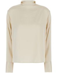 Le Plain - Blusa A Collo Alto Con Fiocco Sul Retro - Lyst