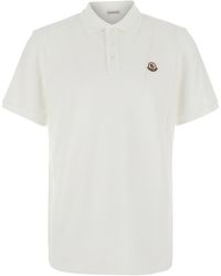 Moncler - Polo Shirt With Logo Patch On The Front - Lyst