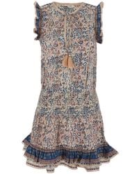 M.A.B.E - 'Cass' Dress With V Neck And All-Over Floral Print - Lyst