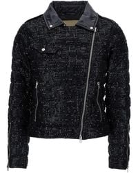 Herno - Giacca Trapuntata Con Paillettes All-Over Nera - Lyst